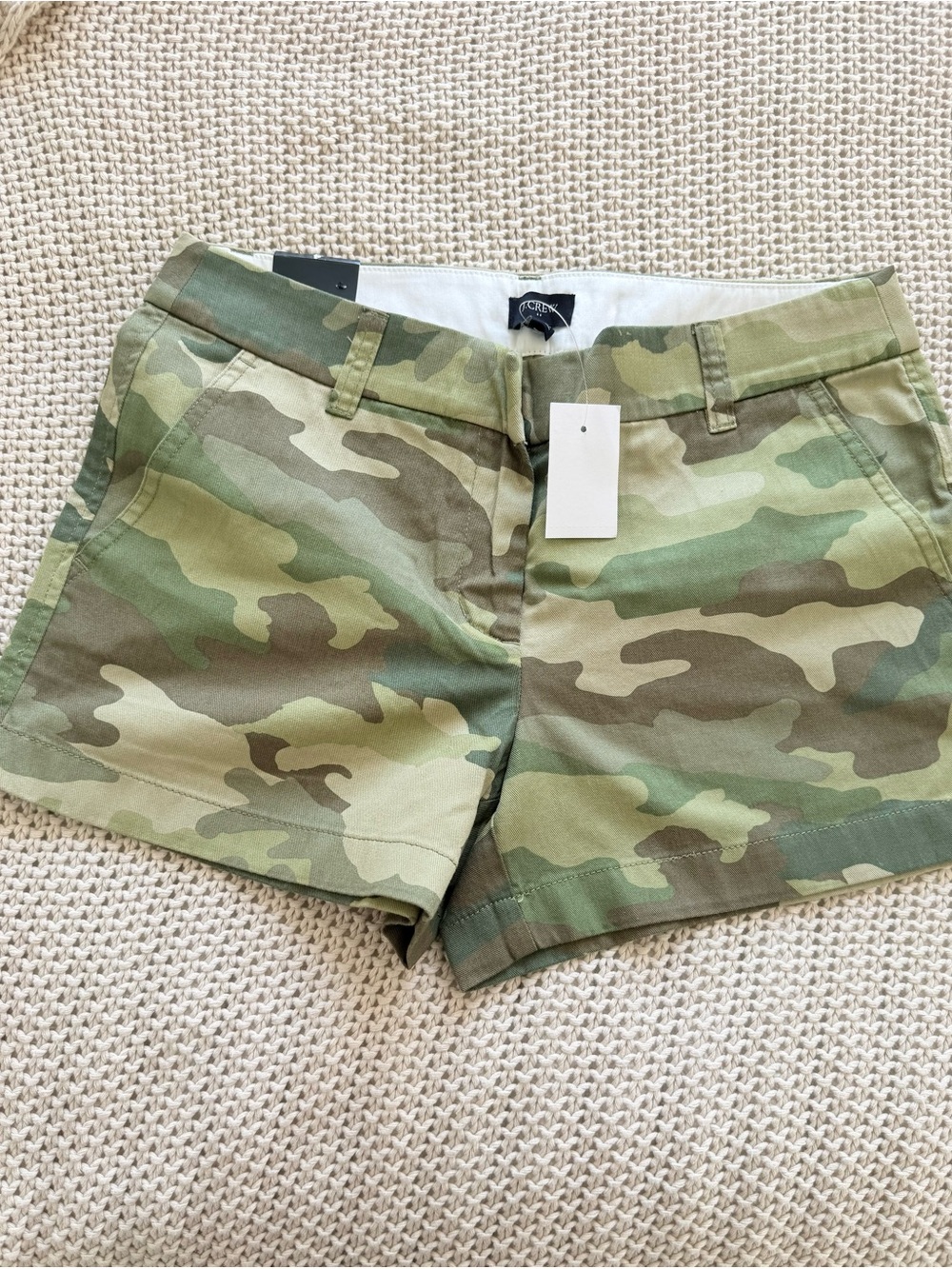 J. Crew Camo Print Bermuda Shorts in Green Tones